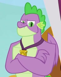 Size: 438x551 | Tagged: safe, screencap, character:spike, species:dragon, episode:the last problem, g4, my little pony: friendship is magic, claws, cropped, gigachad spike, male, older, older spike, winged spike, wings