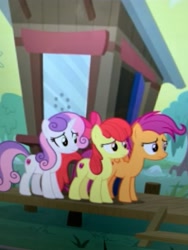 Size: 3024x4032 | Tagged: safe, official, screencap, character:apple bloom, character:scootaloo, character:sweetie belle, species:pegasus, species:pony, species:unicorn, episode:growing up is hard to do, g4, my little pony: friendship is magic, cropped, cutie mark, cutie mark crusaders, it happened, netherlands, older, older apple bloom, older cmc, older scootaloo, older sweetie belle, the cmc's cutie marks
