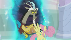 Size: 1280x720 | Tagged: safe, screencap, character:discord, character:fluttershy, episode:the last problem, g4, my little pony: friendship is magic, female, male, older