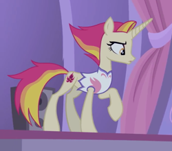 Size: 1042x918 | Tagged: safe, screencap, character:fire flare, species:pony, species:unicorn, episode:the summer sun setback, g4, my little pony: friendship is magic, clothing, cropped, female, mare, raised hoof, solo