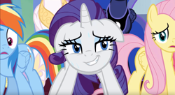 Size: 1914x1040 | Tagged: safe, screencap, character:fluttershy, character:princess celestia, character:princess luna, character:rainbow dash, character:rarity, species:alicorn, species:pegasus, species:pony, species:unicorn, episode:the ending of the end, g4, my little pony: friendship is magic, female, floppy ears, mare, out of context, smiling