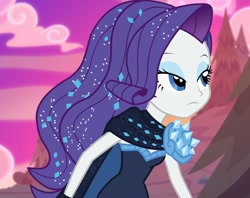 Size: 1366x1080 | Tagged: safe, screencap, character:rarity, episode:do it for the ponygram!, episode:the other side, g4, my little pony:equestria girls, arms wide open, cape, clothing, female, solo