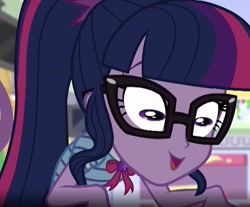 Size: 791x654 | Tagged: safe, screencap, character:twilight sparkle, character:twilight sparkle (scitwi), species:eqg human, equestria girls:holidays unwrapped, g4, my little pony:equestria girls, cropped, geode of telekinesis, goat eyes, great moments in animation, magical geodes, weird eyes