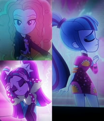 Size: 2880x3348 | Tagged: safe, screencap, character:adagio dazzle, character:aria blaze, character:sonata dusk, episode:find the magic, g4, my little pony:equestria girls, collage, the dazzlings