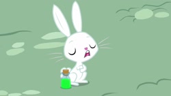 Size: 1920x1080 | Tagged: safe, screencap, character:angel bunny, species:rabbit, episode:she talks to angel, g4, my little pony: friendship is magic, animal, eyes closed, male, potion, solo, vial