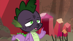 Size: 1920x1080 | Tagged: safe, screencap, character:spike, species:dragon, episode:sweet and smoky, g4, my little pony: friendship is magic, burned, claws, male, solo, soot, tail, winged spike, wings