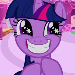 Size: 1080x1080 | Tagged: safe, screencap, character:twilight sparkle, character:twilight sparkle (unicorn), species:pony, species:unicorn, episode:lesson zero, g4, my little pony: friendship is magic, animated, carousel boutique, cropped, excited, grin, happy, hoof rubbing, no sound, smiling, solo, starry eyes, webm, wingding eyes