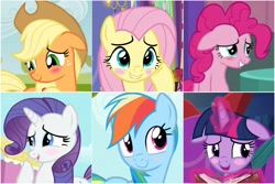 Size: 4000x2676 | Tagged: safe, screencap, character:applejack, character:fluttershy, character:pinkie pie, character:rainbow dash, character:rarity, character:twilight sparkle, character:twilight sparkle (alicorn), species:alicorn, species:pony, episode:a hearth's warming tail, episode:a trivial pursuit, episode:best gift ever, episode:simple ways, episode:the last roundup, episode:the mysterious mare do well, g4, my little pony: friendship is magic, blushing, book, cute, dashabetes, diapinkes, female, floppy ears, high res, jackabetes, mane six, mare, raribetes, shyabetes, twiabetes