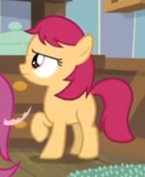 Size: 507x620 | Tagged: safe, screencap, character:creamy nougat, character:scootaloo, species:pegasus, species:pony, episode:growing up is hard to do, g4, my little pony: friendship is magic, cropped, low quality, solo focus