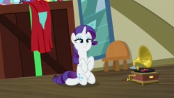 Size: 1920x1080 | Tagged: safe, screencap, character:rarity, species:pony, episode:dragon dropped, g4, my little pony: friendship is magic, anatomically incorrect, gramophone, incorrect leg anatomy, rarara, solo