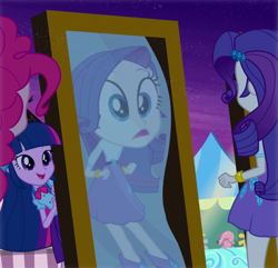 Size: 847x816 | Tagged: safe, screencap, character:pinkie pie, character:rarity, character:twilight sparkle, episode:a perfect day for fun, equestria girls:rainbow rocks, g4, my little pony:equestria girls, mirror