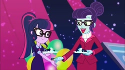Size: 1280x720 | Tagged: safe, screencap, character:rosette nebula, character:twilight sparkle, character:twilight sparkle (scitwi), species:eqg human, episode:twilight under the stars, g4, my little pony:equestria girls, glasses, photo