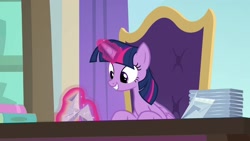 Size: 1920x1080 | Tagged: safe, screencap, character:twilight sparkle, character:twilight sparkle (alicorn), species:alicorn, species:pony, episode:a horse shoe-in, g4, my little pony: friendship is magic, magic, napkin, origami, solo