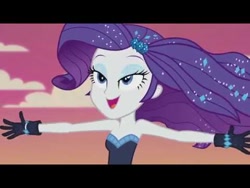 Size: 480x360 | Tagged: safe, screencap, character:rarity, episode:the other side, g4, my little pony:equestria girls, black bars, eyeshadow, lidded eyes, makeup, open mouth, photo, singing, solo