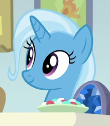 Size: 813x927 | Tagged: safe, screencap, character:trixie, species:pony, species:unicorn, episode:a horse shoe-in, g4, my little pony: friendship is magic, cropped, cute, diatrixes, female, mare, smiling, solo