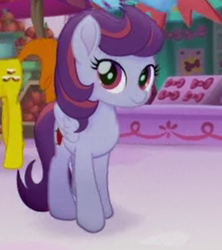 Size: 240x270 | Tagged: safe, screencap, character:carrot cake, species:earth pony, species:pony, my little pony: the movie (2017), background pony, bow tie, cropped, cute, female, friendship festival, male, mare, market, solo focus, stallion, winter morning