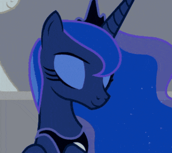 Size: 337x300 | Tagged: safe, screencap, character:princess luna, species:alicorn, species:pony, episode:horse play, g4, my little pony: friendship is magic, amused, animated, beautiful, blue eyes, blue eyeshadow, blue hair, cropped, cute, eyes closed, eyeshadow, female, gif, hoof shoes, laughing, lunabetes, makeup, mare, night, noblewoman's laugh, raised hoof, solo focus