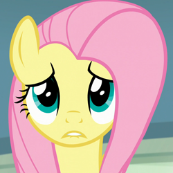 Size: 1080x1080 | Tagged: safe, screencap, character:fluttershy, species:pegasus, species:pony, episode:daring doubt, g4, my little pony: friendship is magic, cropped, cute, female, lip bite, looking at you, mare, sad, sadorable, shyabetes, solo