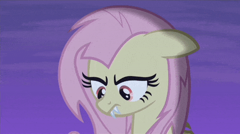 Size: 491x275 | Tagged: safe, screencap, character:flutterbat, character:fluttershy, species:bat pony, species:pony, episode:bats!, g4, my little pony: friendship is magic, animated, bat ponified, cute, cute little fangs, fangs, gif, race swap, transformation