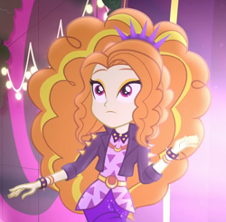 Size: 1010x993 | Tagged: safe, screencap, character:adagio dazzle, episode:find the magic, g4, my little pony:equestria girls, adoragio, bracelet, clothing, cropped, cute, female, jacket, jewelry, leather jacket, shorts, solo, spiked headband, spiked wristband, wristband