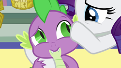 Size: 1280x720 | Tagged: safe, screencap, character:rarity, character:spike, species:dragon, species:pony, species:unicorn, episode:the crystal empire, g4, my little pony: friendship is magic, whispering