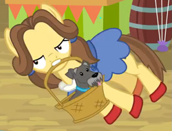 Size: 595x454 | Tagged: safe, screencap, species:dog, species:pony, episode:growing up is hard to do, g4, my little pony: friendship is magic, blink and you'll miss it, cropped, dorothy gale, ponified, ruby slippers (pony), the wizard of oz, toto