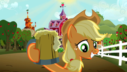Size: 1280x720 | Tagged: safe, screencap, character:applejack, species:pony, episode:the super speedy cider squeezy 6000, g4, my little pony: friendship is magic, cider, solo