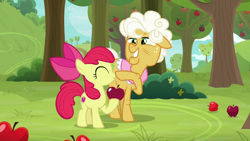 Size: 1920x1080 | Tagged: safe, screencap, character:apple bloom, character:goldie delicious, apple, apple tree, boop, food, tree