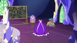 Size: 1920x1080 | Tagged: safe, screencap, episode:growing up is hard to do, g4, my little pony: friendship is magic, book, chalkboard, cutie map, flower, no pony, twilight's castle, wishing flower