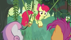 Size: 1920x1080 | Tagged: safe, screencap, character:apple bloom, character:scootaloo, character:sweetie belle, species:earth pony, species:pegasus, species:pony, episode:growing up is hard to do, g4, my little pony: friendship is magic, cutie mark crusaders, female, mare, mud, older, older apple bloom, solo focus, tangled up, vine