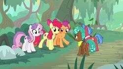 Size: 1920x1080 | Tagged: safe, screencap, character:apple bloom, character:biscuit, character:scootaloo, character:spur, character:sweetie belle, species:pegasus, species:pony, episode:growing up is hard to do, g4, my little pony: friendship is magic, cutie mark crusaders, older
