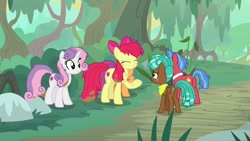 Size: 1920x1080 | Tagged: safe, screencap, character:apple bloom, character:biscuit, character:scootaloo, character:spur, character:sweetie belle, species:pegasus, species:pony, episode:growing up is hard to do, g4, my little pony: friendship is magic, cutie mark crusaders, older