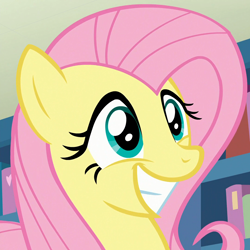 Size: 1080x1080 | Tagged: safe, screencap, character:fluttershy, species:pegasus, species:pony, episode:daring doubt, g4, my little pony: friendship is magic, book, cropped, cute, female, mare, shyabetes, smiling, solo