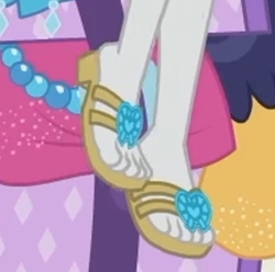 Size: 588x584 | Tagged: safe, screencap, character:rarity, episode:the salty sails, g4, my little pony:equestria girls, cropped, feet, flip-flops, foot focus, sandals, solo