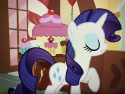 Size: 4032x3024 | Tagged: safe, screencap, character:rarity, species:pony, species:unicorn, episode:ponyville confidential, g4, my little pony: friendship is magic, cropped, eyes closed, female, mare, raised hoof, solo