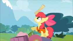 Size: 1280x720 | Tagged: safe, screencap, character:apple bloom, species:earth pony, species:pony, episode:pinkie apple pie, g4, my little pony: friendship is magic, animated, dancing, female, lifejacket, map, mare, paper, singing, solo, sound, uh oh, webm