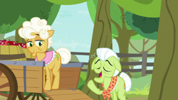 Size: 1920x1080 | Tagged: safe, screencap, character:goldie delicious, character:granny smith, species:pony, episode:going to seed, g4, my little pony: friendship is magic