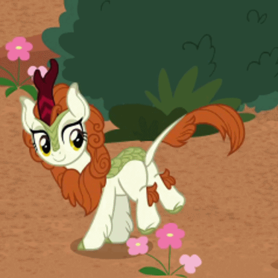 Size: 570x570 | Tagged: safe, screencap, character:autumn blaze, species:kirin, episode:sounds of silence, g4, my little pony: friendship is magic, animated, awwtumn blaze, bounding, cropped, cute, female, gif, kirinbetes, looking back, quadrupedal, running, solo