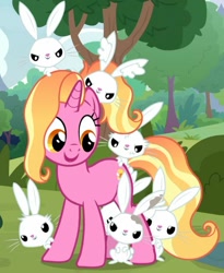 Size: 757x921 | Tagged: safe, screencap, character:luster dawn, species:pony, species:rabbit, species:unicorn, episode:the last problem, g4, my little pony: friendship is magic, animal, cropped, implied angel bunny