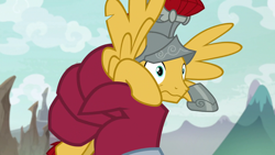 Size: 1920x1080 | Tagged: safe, screencap, character:flash magnus, character:lord tirek, species:pegasus, species:pony, episode:the ending of the end, g4, my little pony: friendship is magic, :s, male, royal legion, spread wings, squeezing, stallion, trapped, wavy mouth, welp, wide eyes, wings