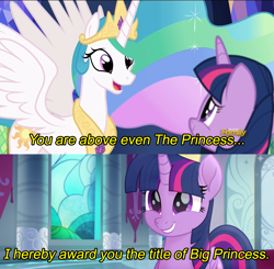 Size: 1920x1884 | Tagged: safe, screencap, character:princess celestia, character:twilight sparkle, character:twilight sparkle (alicorn), species:alicorn, species:pony, my little pony: the movie (2017), spoilers for another series, caption, image macro, meme, metal gear solid, text