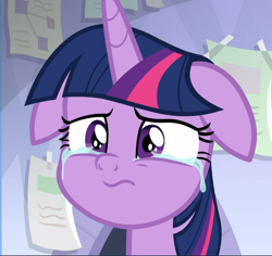 Size: 994x939 | Tagged: safe, screencap, character:twilight sparkle, character:twilight sparkle (alicorn), species:alicorn, species:pony, episode:the ending of the end, g4, my little pony: friendship is magic, close-up, cropped, crying, despair, floppy ears, sad, scared, solo