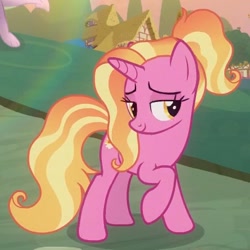 Size: 380x380 | Tagged: safe, screencap, character:luster dawn, species:pony, species:unicorn, episode:the last problem, g4, my little pony: friendship is magic, cropped, cute, lusterbetes, one hoof raised, solo
