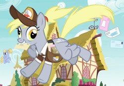 Size: 1000x700 | Tagged: safe, screencap, character:derpy hooves, species:pony, episode:the last problem, g4, my little pony: friendship is magic, clothing, cropped, envelope, hat, mailmare, older, older derpy hooves, solo