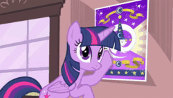 Size: 1920x1080 | Tagged: safe, screencap, character:rainbow dash, character:rarity, character:star swirl the bearded, character:twilight sparkle, character:twilight sparkle (alicorn), species:alicorn, species:pegasus, species:pony, species:unicorn, episode:three's a crowd, g4, my little pony: friendship is magic, animated, bleh, female, lame, mare, poster, sound, webm
