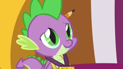 Size: 1920x1080 | Tagged: safe, screencap, character:spike, species:dragon, episode:the ending of the end, g4, my little pony: friendship is magic, medal, solo, teareyes, winged spike
