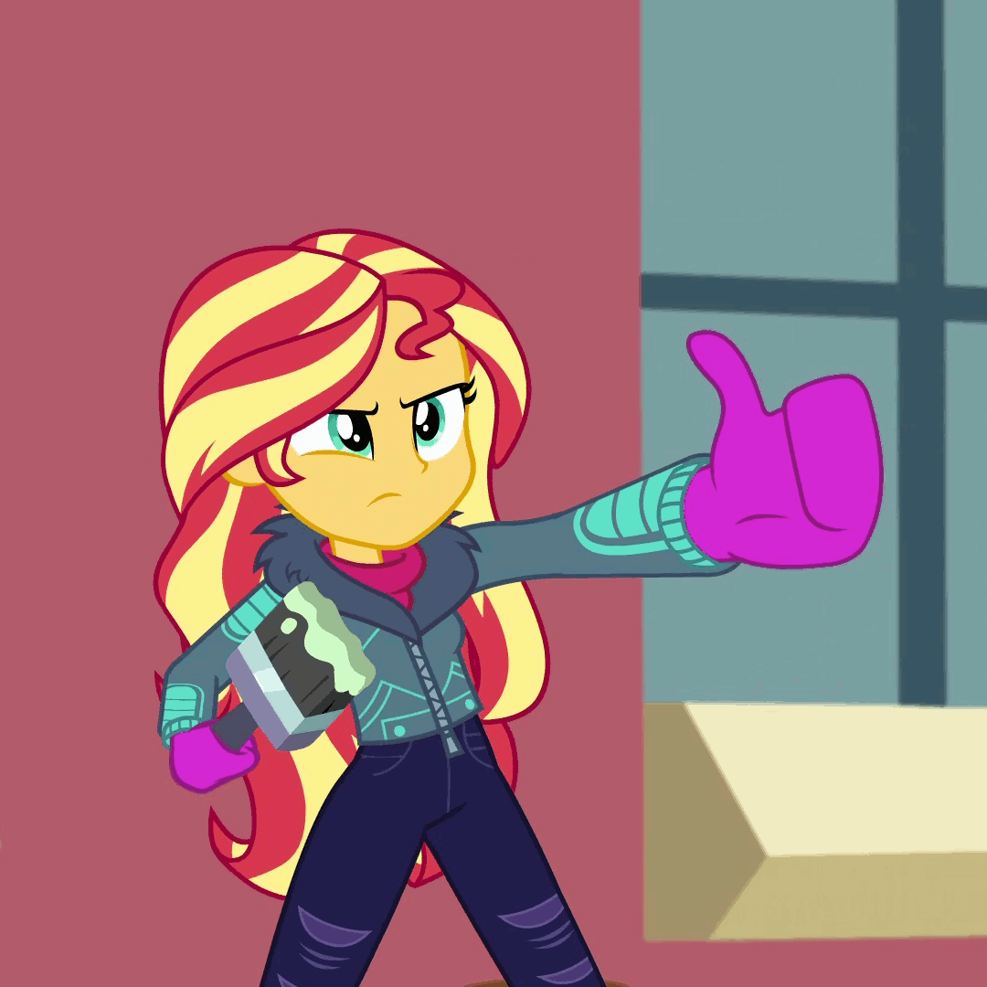 Size: 1080x1080 | Tagged: safe, screencap, character:sunset shimmer, equestria girls:holidays unwrapped, g4, my little pony:equestria girls, animated, clothing, cropped, gif, paintbrush, solo, winter outfit