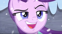 Size: 939x523 | Tagged: safe, screencap, character:starlight glimmer, species:pony, episode:the ending of the end, g4, my little pony: friendship is magic, close-up, fight, photo, put it on my tab, smug, smuglight glimmer