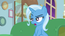 Size: 1920x1080 | Tagged: safe, screencap, character:trixie, species:pony, episode:student counsel, couch, solo, starlight's office