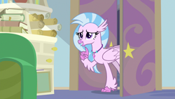 Size: 1280x720 | Tagged: safe, screencap, character:silverstream, episode:student counsel, book, couch, scroll, solo, starlight's office